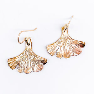 Bronze Ginko Leaf Earrings