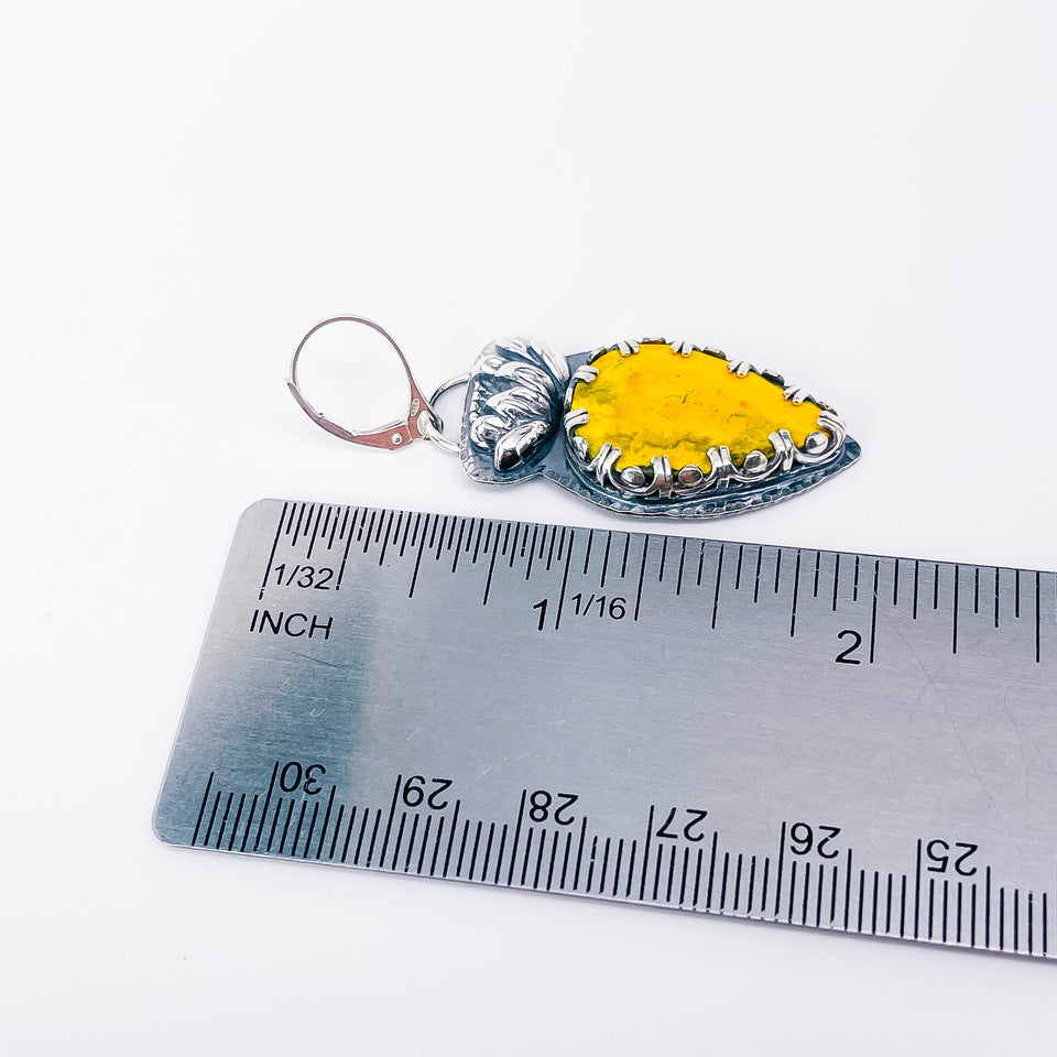 Sterling Silver Bumble Bee Jasper Lotus Earrings