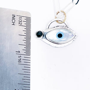 Evil Eye Pendant Necklace - Black Spinel and Gold