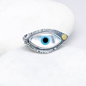 Sterling Silver Evil Eye Ring - All Seeing Eye Size 7.5