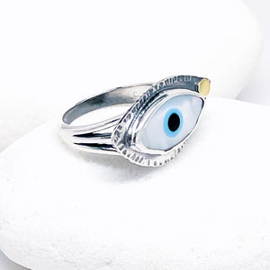 Sterling Silver Evil Eye Ring - All Seeing Eye Size 7.5
