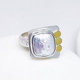 Square Pearl Ring - Freshwater Pearl Ring In Sterling Silver