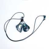 Gunmetal Silver Ginkgo Necklace - New Beginnings Talisman