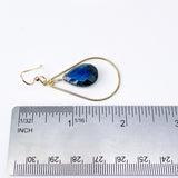 Gold Dangle Earrings Labradorite Stone