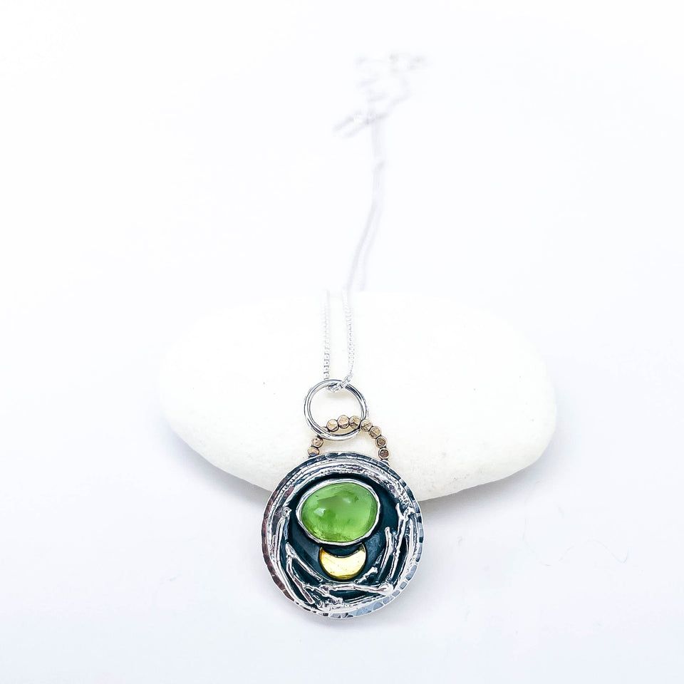 Peridot Pendant Necklace - Verdant Ember Talisman