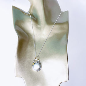Sterling Silver Pearl Pendant Necklace - Serenity Talisman