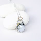 Sterling Silver Pearl Pendant Necklace - Serenity Talisman