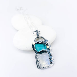 Sterling Silver Sea Glass Pendant Necklace - Touchstone Talisman