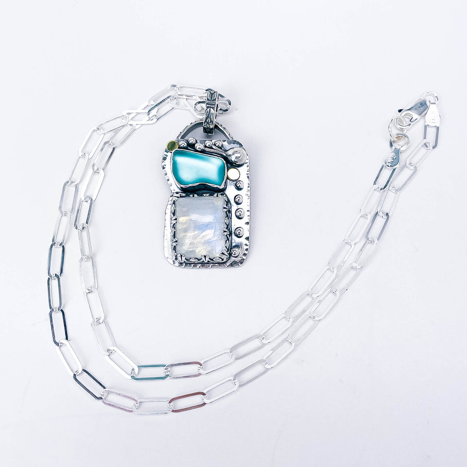 Sterling Silver Sea Glass Pendant Necklace - Touchstone Talisman