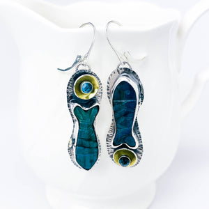 Labradorite Fish Earrings Silver | Stillness Talisman