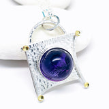 Sterling Silver Amethyst Statement Pendant Necklace