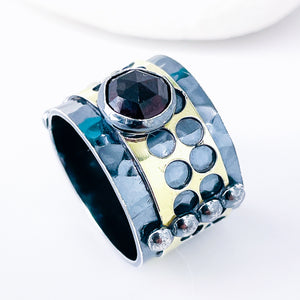 Holy Gold Garnet Ring - Transformation Talisman Size 8.5