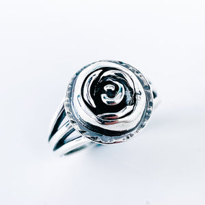 Sterling Silver Rose Ring Size 6 - Love Talisman