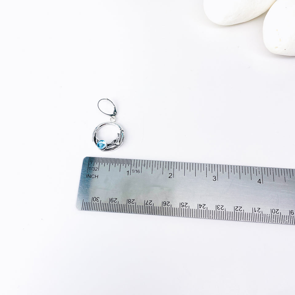 Sterling Silver Blue Topaz Nest Earrings