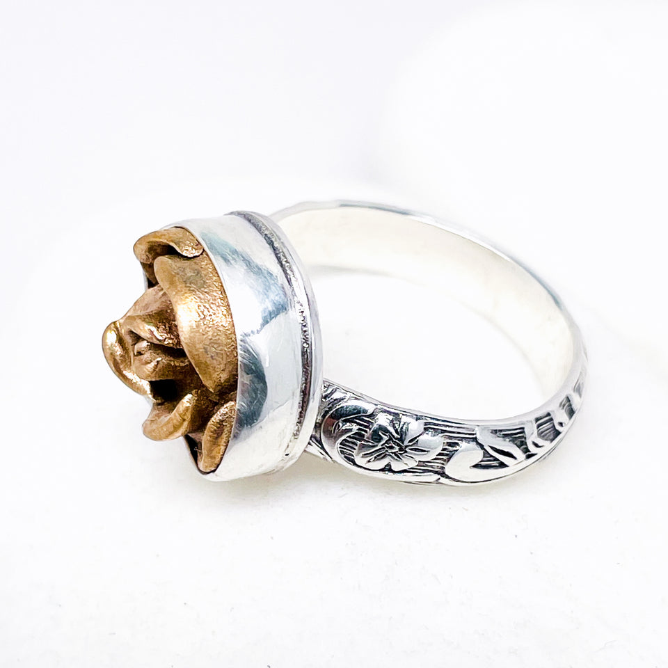 Bronze Ring Women’s - Rose Ring Size 7 1/4