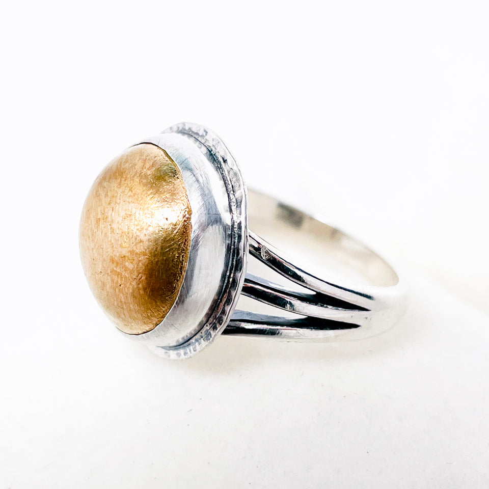 Sterling Silver Bronze Dome Ring Size Size 8