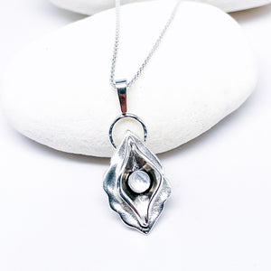 Sterling Silver Necklace - Birth Flower Pendant with Moonstone