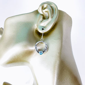 Sterling Silver Blue Topaz Nest Earrings