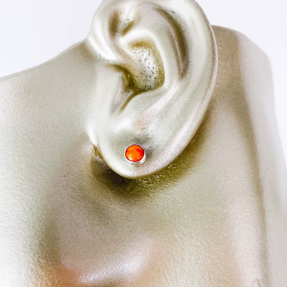 Petite Sterling Silver Stud Earrings With Stones