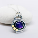 Sterling Silver Amethyst Necklace - Strength Talisman