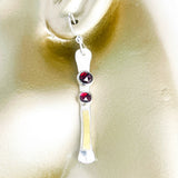 Sterling Silver Totem Earrings - Multi-Stone Wabi Sabi Garnet, Gold