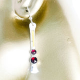 Sterling Silver Totem Earrings - Multi-Stone Wabi Sabi Garnet, Gold