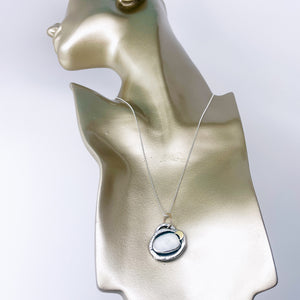 Sterling Silver White Agate Stone Pendant | Lakes Edge Talisman