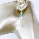 Sterling Silver Totem Talisman Earrings - Chalcedony & Amazonite