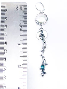 Sterling Silver Ginkgo Earrings - Dentilium, Larimar, Pearl, Apatite - DawnsArtisanJewelry.com