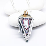 Sterling Silver Fordite Necklace