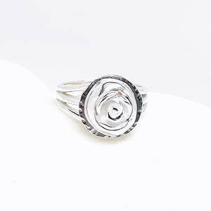 Sterling Silver Rose Ring Size 6