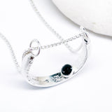 Sterling Silver Floating Stone Necklace