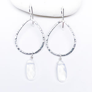 Sterling Silver Lotus Petal Earrings - Opalite