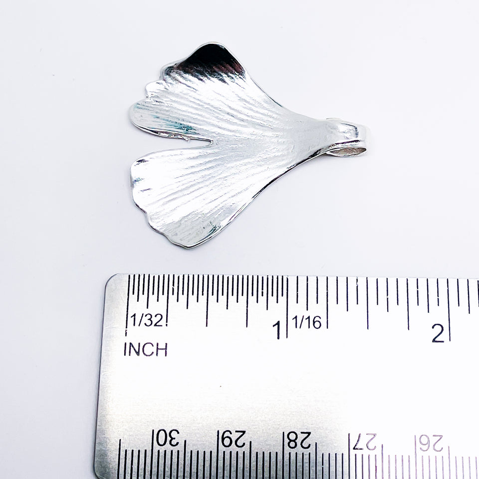 Sterling Silver Ginko Leaf Pendant