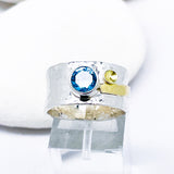 London Blue Topaz Ring with Gold Size 6.5