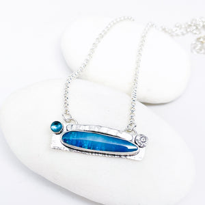 Sterling Silver Opal Pendant Necklace