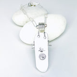 Sterling Silver Maui Sea Glass Totem Pendant - Moonstone and Gold Necklace