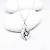 Sterling Silver Necklace - Birth Flower Pendant with Moonstone