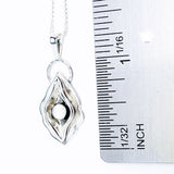 Sterling Silver Necklace - Birth Flower Pendant with Moonstone