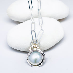 Sterling Silver Pearl Pendant Necklace