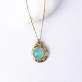 Bronze Bee Pendant with Chalcedony – Messenger of Light