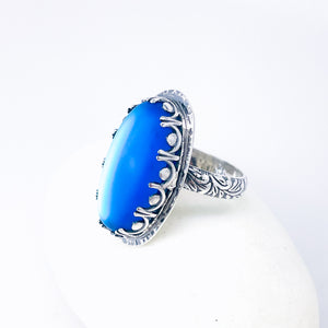 Sterling Silver Aurora Crystal Ring Size