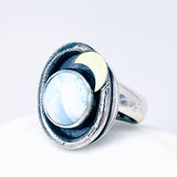 Sterling Silver Larimar Ring – Ocean’s Embrace Size 6 1/2 to 8 1/2