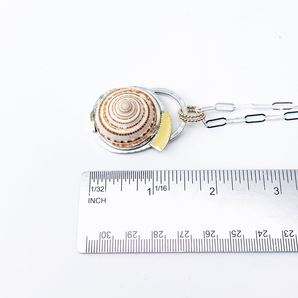 Sterling Silver Sundial Shell Necklace – Tides of Time Talisman