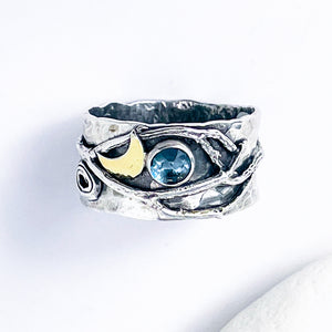 Sterling Silver Organic Band Ring – Elemental Grace Talisman Size 9