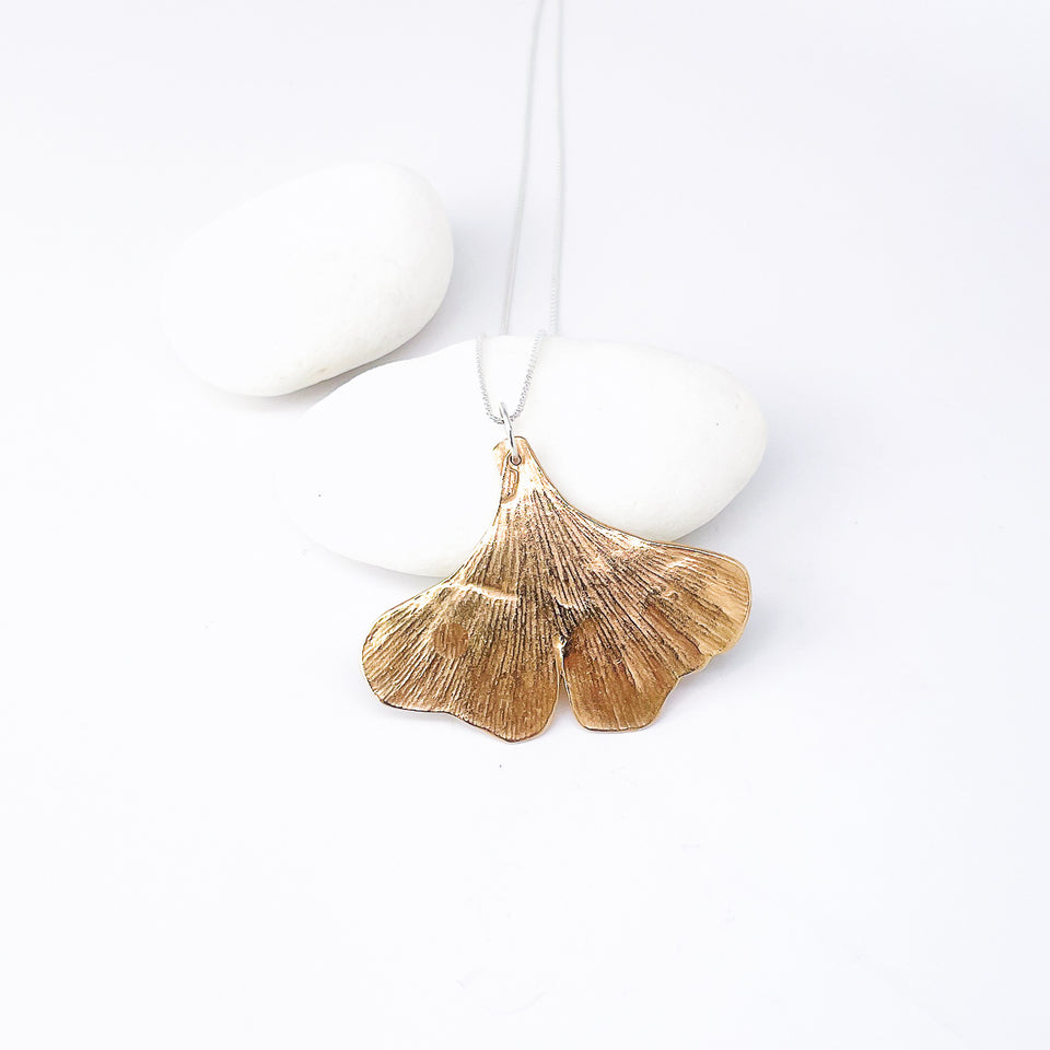 Bronze Ginkgo Leaf Pendant – Ancient Grace Talisman