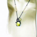 Sterling Silver Lemon Quartz and Gold Necklace