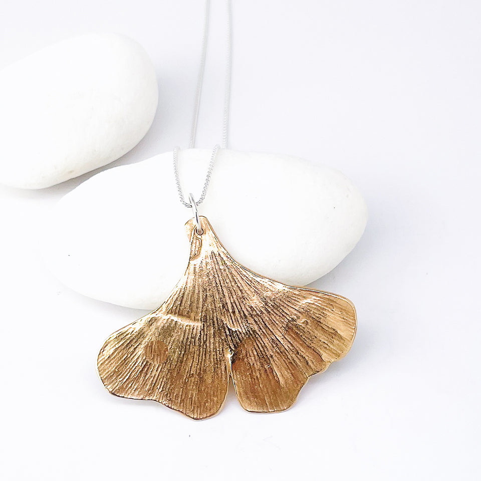 Bronze Ginkgo Leaf Pendant – Ancient Grace Talisman