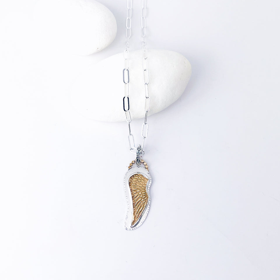 Bronze Angel Wing Pendant – Wing of Light
