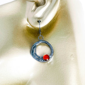 Sterling Silver Amber Nest Earrings - Sunset Haven Nest